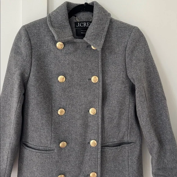 J Crew Warwick Gray topcoat in Italian stadium-cloth wool blend Size 2